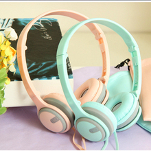 2016 New Arrival Candy Color Cute Headphones Macaroon Foldable Kids Headset with Mic Earphone for Mp3 Smartphone Free Shipping