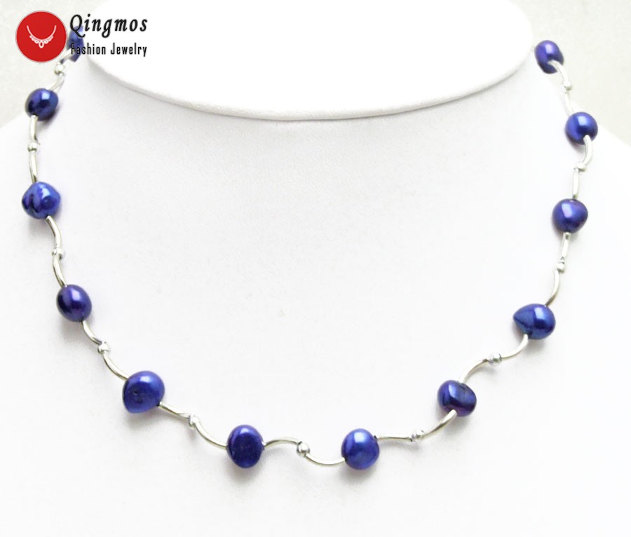 Gargantilla collar con cuentas de 15-17" Perlas De Vidrio Hexagonal espumoso Oro Plata Negro Azul