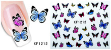 Fashion Cute DIY Watermark Butterflies Tip Nail Art Nail Sticker Decal Manicure Nail Tools Free Shipping