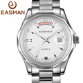 EASMAN Mens Watches Full Stainless Steel Day Date Dispaly Waterproof Business Dress Japan Quartz Watch For