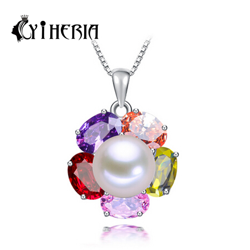 CYTHERIA Pearl Jewelry,Genuine  Pearl Pendant,Natural Freshwater Pearl Pendant Necklace sterling silver jewelry