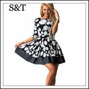 Elegant-Vintage-Mini-Dresses-Sexy-Black-Dot-Office-Casual-Womens-Clothing-Plus-Size-Winter-Autumn-New
