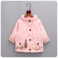Fall 2016 new south Korean style female children s wear treasure rabbit embroidered jackets windbreaker suit