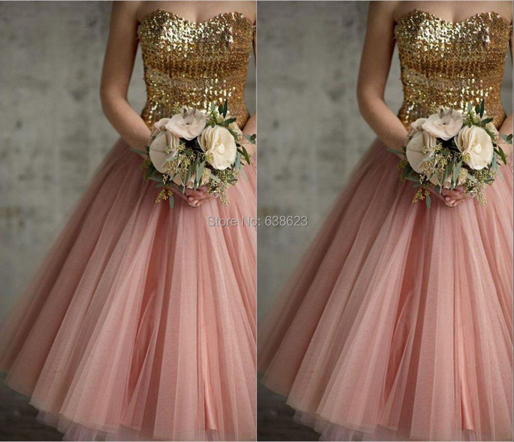 Pink And Gold Dresses