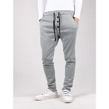 2015 New Mens Male Autumn Fashion Slim Sweatpants Harem Pants Cotton Joggers Casual Sports Trousers Size L-XXL Free Shipping