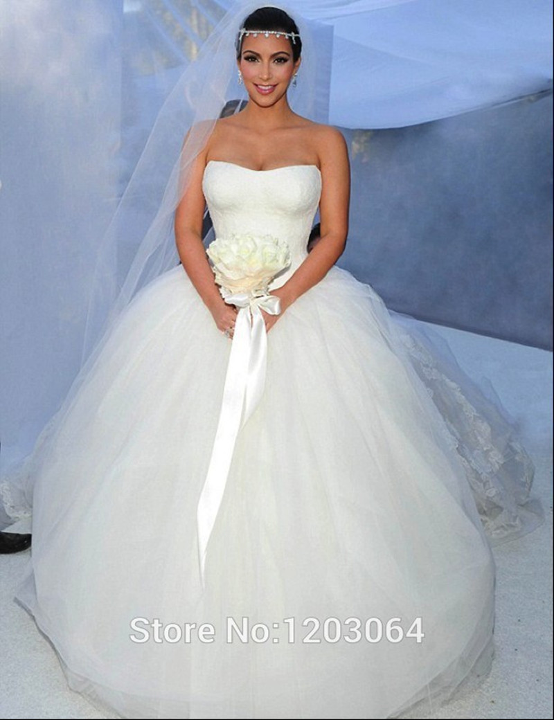 Wedding Kim K Wedding Dress online buy wholesale images of kim kardashian wedding dress from vintage cathedral train dresses 2016 vestido de casamento strapless backless bridal gowns