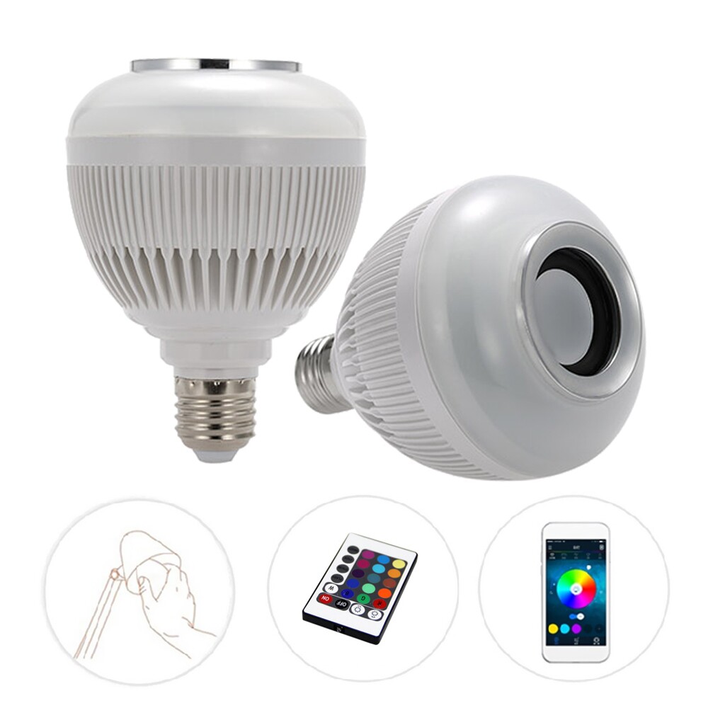 Wireless Bluetooth Speaker Bulb E27 LED RGBW Bulb Lamp AC110V- 240V Music Playing 12W with 24 Keys Remote Control Party Lights Wireless Bluetooth Speaker Bulb E27 LED RGBW Bulb Lamp AC110V- 240V Music Playing 12W with 24 Keys Remote Control Party Lights