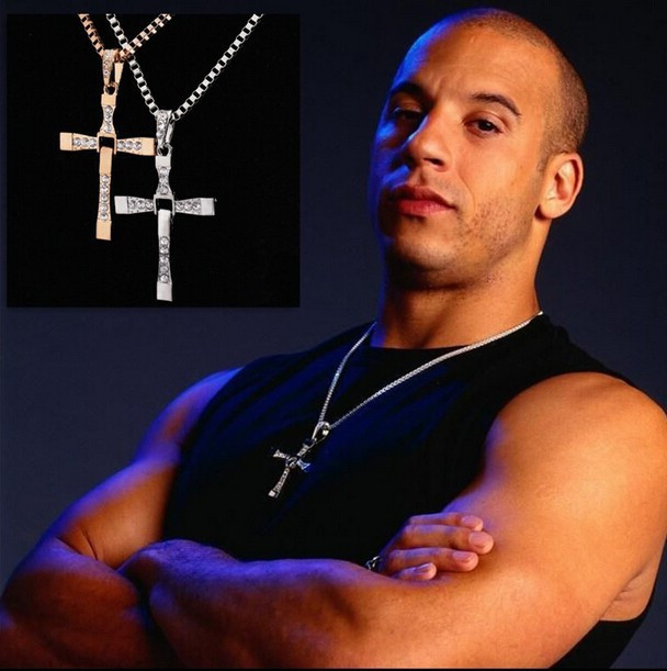 Necklaces Pendants for Men 3D movie Fast and Furious 7 Teretto Toledo Latin Cross Chain Gold