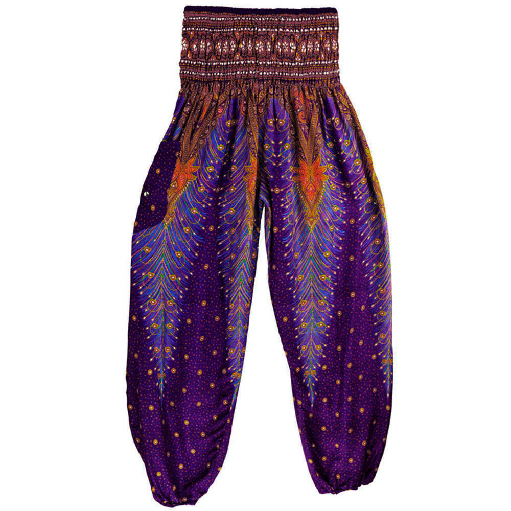 Description Picture 5 of itemBoho Yoga Pants Men Women Thai Harem Trousers Boho Festival Hippy Smock High Waist Yoga Leggings Sport Pants Calzas Mujer @40
