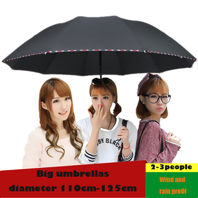 Fashion folding commercial umbrella super large umbrella windproof sun protection umbrella lovers umbrella anti-uv