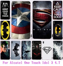 Горячая Alcatel идол 3 чехол 4.7, Прохладный капитан америка сохранять спокойствие бэтмен росписью чехол для Alcatel One Touch идол 3 4.7 » задняя крышка чехол