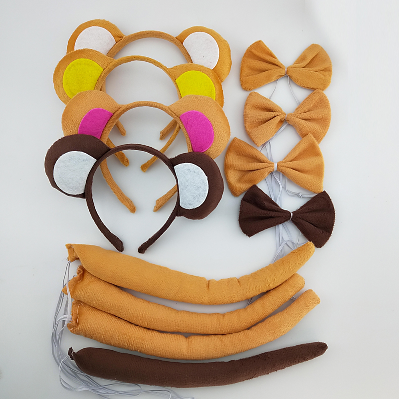 ADULTS BEAR SET NATIVITY FANCY DRESS COSTUME BEAR EARS TAIL NOSE SET WITH SOUND