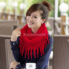 2014 Fashion Women Winter Warm Knit Wool Snood Scarf Cowl Neck Circle Shawl Wrap(fx251) Free shipping