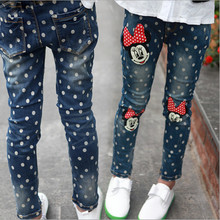 2016 For 4Y-7Y Girl Pants Jeans Kids Cartoon Girls Spring Mickey Mouse Fashion Children Pants Jeans Children’s Wear China