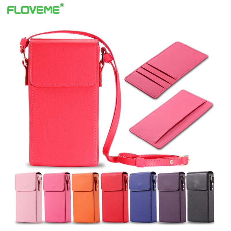 Fashion Crossbody Wallet Bag Leather Case For iPhone 6 6S Plus 7 Plus 5S SE For Samsung Galaxy ...