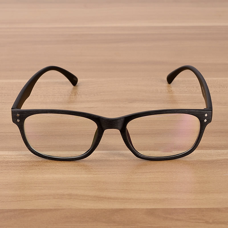 Wholesale Korean Fashion Eyeglasses Optical Frames Clear Lens Fake Glasses Wooden Imitation 