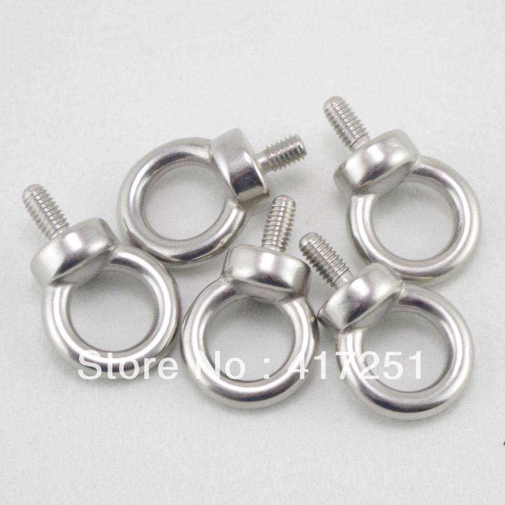 5pcs Marine Grade Boat Stainless Steel Lifting Eyes Bolts M10 Metric Threaded
