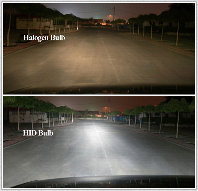 Эффект контраста между HID лампочкой и галогенной лампой.