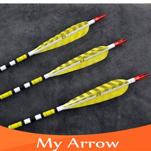 6pcs pack 30 Length Handmade Turkey Feather Iron Arrowhead Carbon Arrow Hunting Archery Arrows For Recurve