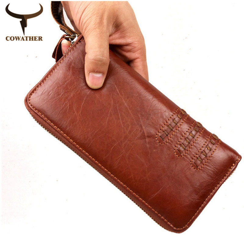 men's wallet genuine cowhide long wallet top layer wallet fashion casual men clutch, new style men's leather purse carteira JO10