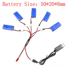 5 pieces 3.7V 500mAh 25C Battery + USB Charger Battery for Hubsan H107 H107L H107D / JXD 385 / UDI U816 / U816A /CG022