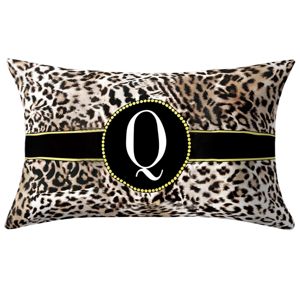 Leopard New Creative English Alphabet Pillow Print Cushion Flower