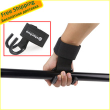 1 Pair  Black Weight Lifting Training Gym Hook Grips Straps Gloves Wrist Support Lift Free Shipping
