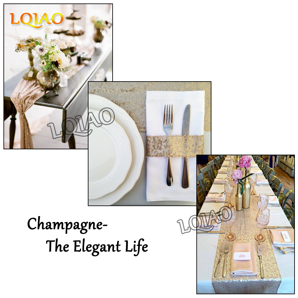 Champagen sequin table runner-001