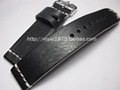 Black 20mm Genuine Leather Watchband Strap for Breitling for Omega Bracelet for Longi nes