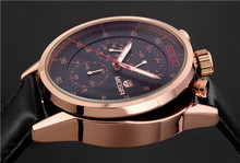 New Design Header 100 Genuine Leather Quartz Watches Water Resistant Multi Functional Small Dial Work Watches