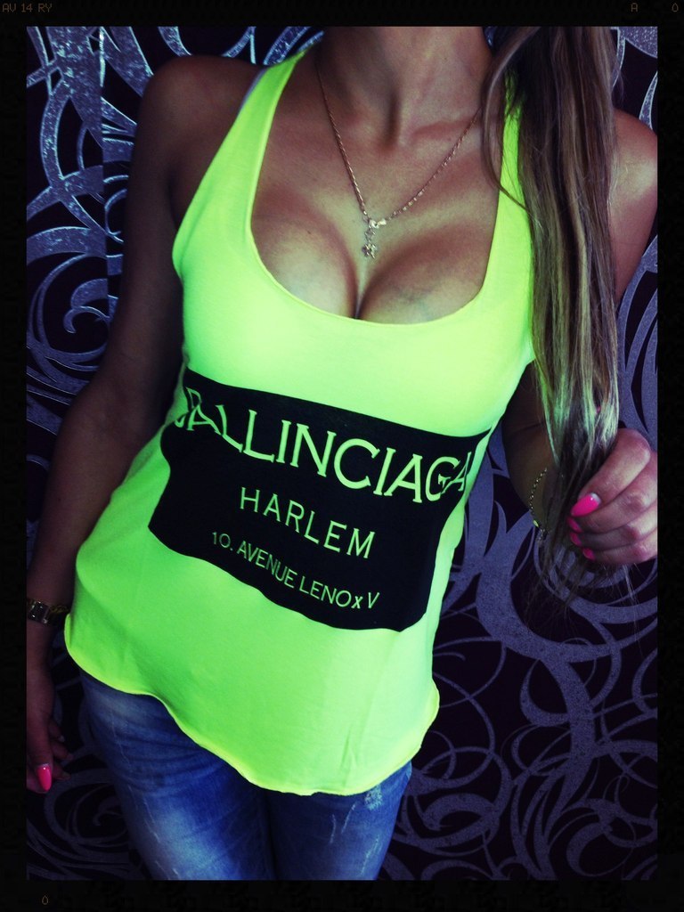 Ballinciaga Neon Top 2015 Women Sleeveless Summer Style Tanks Tops Backless Womens Vest Tops Free Shipping