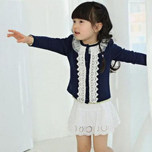 Autumn Cardigan for Baby Girls Knitted Sweater Baby Girl Clothes Long Sleeve Lace Cardigan 4-11 Years