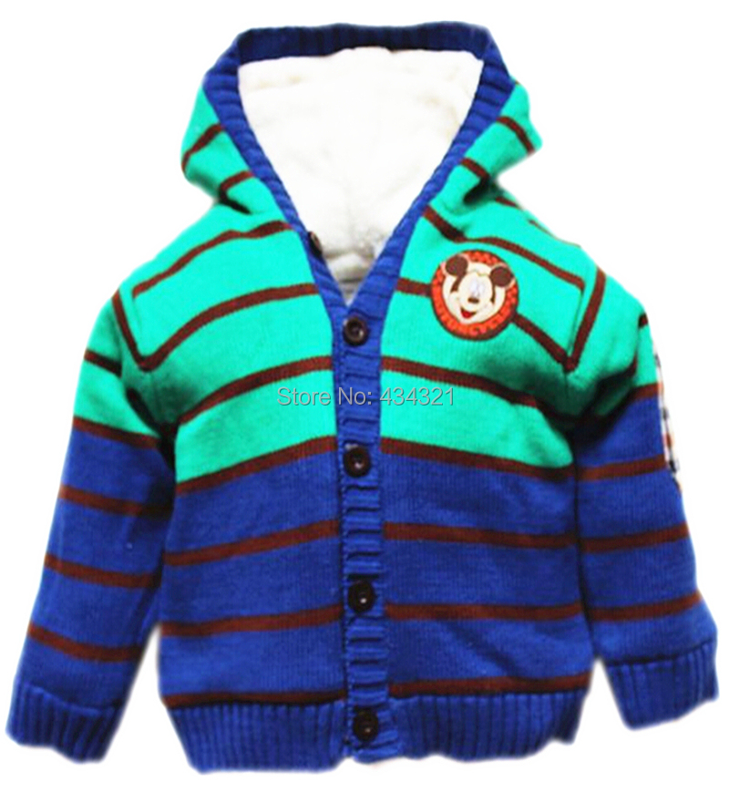 Hot spring boy sweater jacket autumn children girl sweater cardigan fur stripe knit Sweaters boys kids