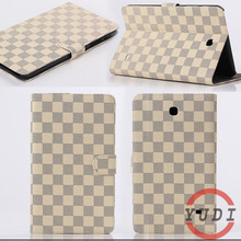 Business style Plaid Design PU Leather Cover Case For Samsung Galaxy Tab 4 8 0 T330