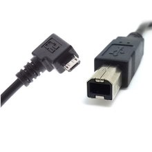100pcs Right Angled 90 Degree Micro USB OTG to Standard B Type Printer Scanner Hard Disk Cable 30cm,Free Shipping by FedEx