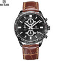 MEGIR Men Chronograph Multifunction Sport Watch Analog Digital Luxury Genuine Leather Band Fashion Men Watches Relogio