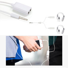 1PC White 3.5mm Earphone Headphone M 1 to 2 Dual for Audio Splitter Cable Adapter Jack for Moblie Phone
