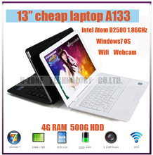 Russia Only!EMS Free Laptops With Russian Keyboard 13.3 Inch Wifi HDMI 4GB RAM 500GB HDD Intel Atom Dual Core 1.86GHz Notebook