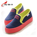 Candy Color Canvas Shoes Tenis Femininos 2016 Autumn Low Lazy Paltform Thicken Bottom Shoes Female Casual
