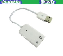White USB 2.0 Virtual 7.1 Channel Audio Sound Card Adapter sound cards For Laptop PC computer