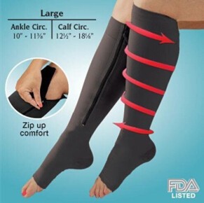 NEW-1pair-Zip-Sox-Compression-Socks-Zipper-Leg-Support-Knee-Open-Toe (1)