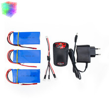 7.4v 2800mAh Lipo battery Xpower batteries 3pcs and charger for WLToys V262 V333 V323 V666 RC Helicopter Quadcopter drone part
