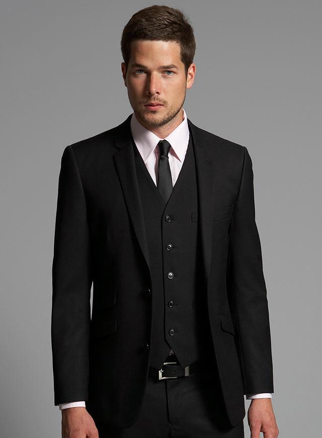 Generous Black Suit Mens Wedding Suits 2016 Notched Lapel Mens Wedding Tuxedos Two Button Groom Suits (jacket+pants+vest+tie)