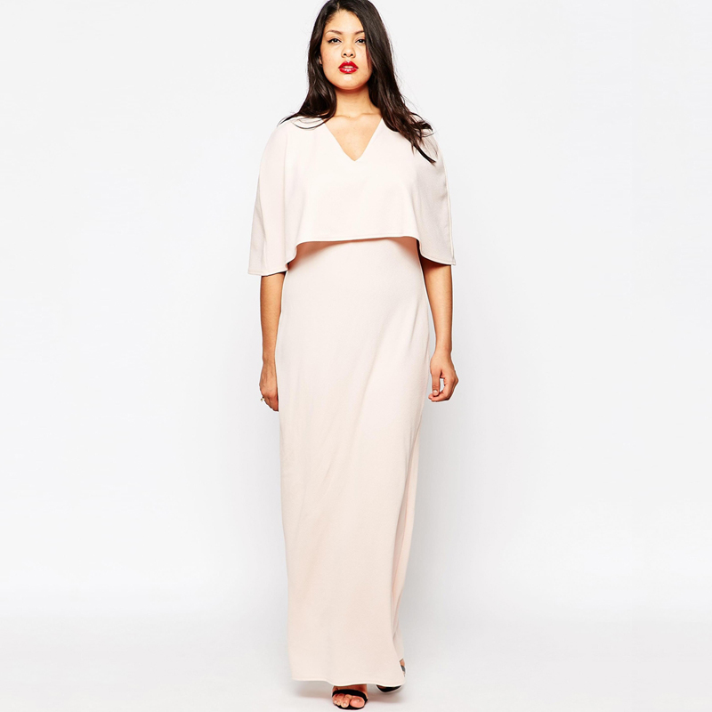 Plus size v neck formal clothes 2 in 1 plus size wedding clothes