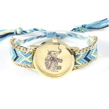 Women s Braid Watches Fashion Design Lovely Animal Elephant Pattern Wristwatches Bracelet Watches wristwatch watches for
