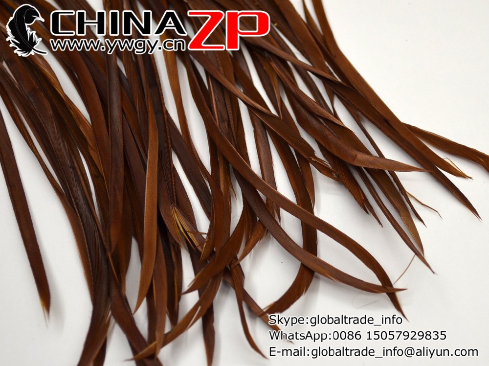 20 pcs - Goose Biots Feathers, Mid Brown, Loose, can be curled, ironed, no. 0272