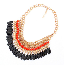 Hot Sale Bohemian Tassels Drop Fashion Gold Trendy Choker Chain Statement Necklaces Pendants Collar Jewelry For