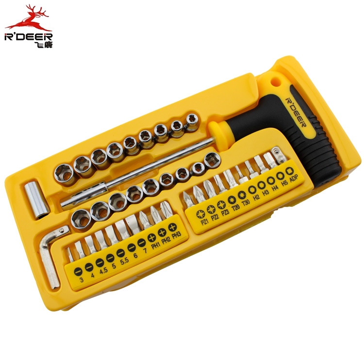 R DEER 43pcs Repair Tool kit RT 1643 T type Multi Purpose Socket Screwdriver Sleeve Combination