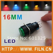 50pcs lot 16mm round Momentary LED illuminated push button switch 1NO1NC