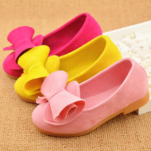 2016 spring new arrival princess shoes girls big bow shoes children comfort single shoes kids flat casual shoes free shipping